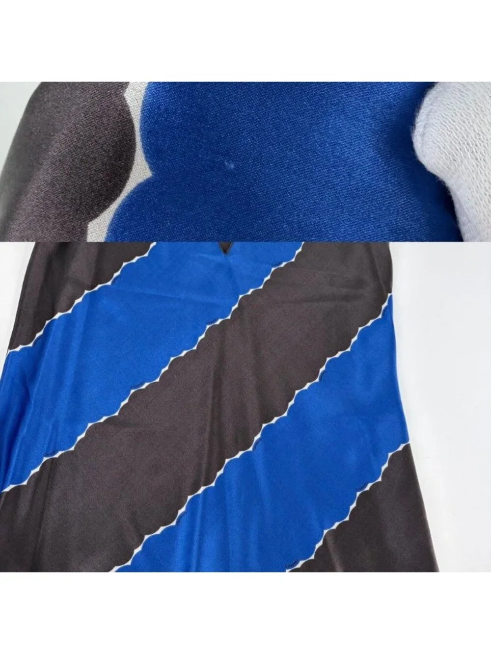 Chanel Tank Top Scarf Set Sleeveless Top 34 Blue Gray Silk Spandex Spring Summer
